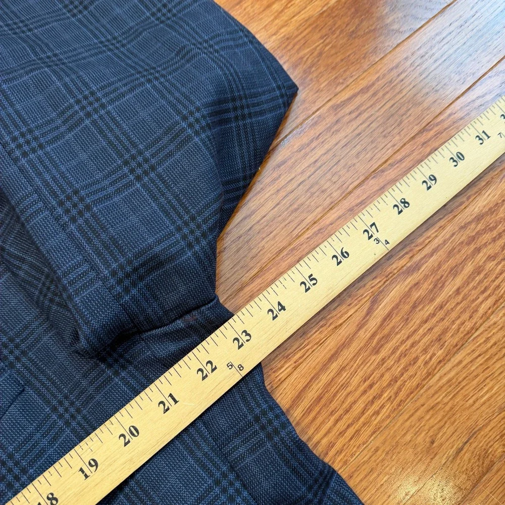 Jos. A. Bank Signature Sport Coat Mens 46S Short Tailored Fit Blue Wool Plaid
